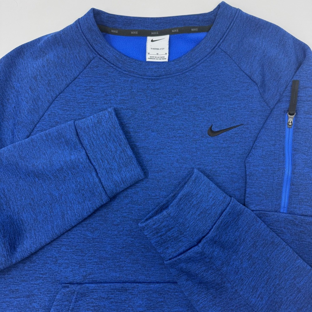 Nike Therma-FIT Mens Medium Blue Heather Crewneck Sweatshirt